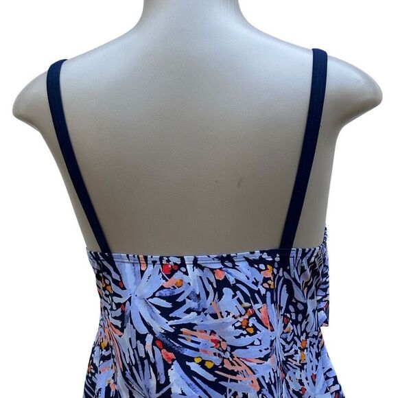 INTL Details Swim Tankini Top Women's Medium Multicolor Printed Tiered Ruffle - Picture 8 of 14